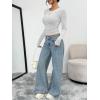 image:imageTrendy Queen Womens Long Sleeve TShirts Basic Crop Tops 2026 Spring Fashion Outfits Going Out Winter ClothesOatmeal Grey