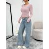 image:imageTrendy Queen Womens Long Sleeve TShirts Basic Crop Tops 2026 Spring Fashion Outfits Going Out Winter ClothesPink