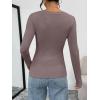 image:imageTrendy Queen Womens Long Sleeve TShirts Basic Crop Tops 2026 Spring Fashion Outfits Going Out Winter ClothesRose Taupe