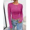 image:imageTrendy Queen Womens Long Sleeve TShirts Basic Crop Tops 2026 Spring Fashion Outfits Going Out Winter ClothesRosered