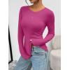 image:imageTrendy Queen Womens Long Sleeve TShirts Basic Crop Tops 2026 Spring Fashion Outfits Going Out Winter ClothesRosered