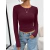 image:imageTrendy Queen Womens Long Sleeve TShirts Basic Crop Tops 2026 Spring Fashion Outfits Going Out Winter ClothesWine
