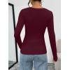 image:imageTrendy Queen Womens Long Sleeve TShirts Basic Crop Tops 2026 Spring Fashion Outfits Going Out Winter ClothesWine