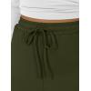 image:imageTrendy Queen Womens Lounge Pants Wide Leg Sweatpants Comfy Barrel Pajamas Pants Baggy Flowy 2025 Fashion Outfits with PocketsArmy Green