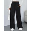 image:imageTrendy Queen Womens Lounge Pants Wide Leg Sweatpants Comfy Barrel Pajamas Pants Baggy Flowy 2025 Fashion Outfits with PocketsBlack