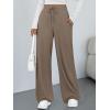 image:imageTrendy Queen Womens Lounge Pants Wide Leg Sweatpants Comfy Barrel Pajamas Pants Baggy Flowy 2025 Fashion Outfits with PocketsCoffee