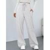 image:imageTrendy Queen Womens Lounge Pants Wide Leg Sweatpants Comfy Barrel Pajamas Pants Baggy Flowy 2025 Fashion Outfits with PocketsGrey