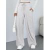 image:imageTrendy Queen Womens Lounge Pants Wide Leg Sweatpants Comfy Barrel Pajamas Pants Baggy Flowy 2025 Fashion Outfits with PocketsGrey