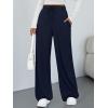 image:imageTrendy Queen Womens Lounge Pants Wide Leg Sweatpants Comfy Barrel Pajamas Pants Baggy Flowy 2025 Fashion Outfits with PocketsNavy