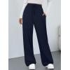image:imageTrendy Queen Womens Lounge Pants Wide Leg Sweatpants Comfy Barrel Pajamas Pants Baggy Flowy 2025 Fashion Outfits with PocketsNavy