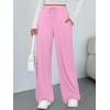 image:imageTrendy Queen Womens Lounge Pants Wide Leg Sweatpants Comfy Barrel Pajamas Pants Baggy Flowy 2025 Fashion Outfits with PocketsPink