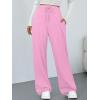 image:imageTrendy Queen Womens Lounge Pants Wide Leg Sweatpants Comfy Barrel Pajamas Pants Baggy Flowy 2025 Fashion Outfits with PocketsPink