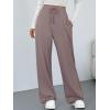 image:imageTrendy Queen Womens Lounge Pants Wide Leg Sweatpants Comfy Barrel Pajamas Pants Baggy Flowy 2025 Fashion Outfits with PocketsRose Taupe
