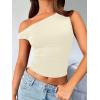 image:imageTrendy Queen Womens Off The Shoulder Crop Top Sleeveless Stretchy Bodycon Tank Y2K Fashion Sling TShirt for SummerApricot