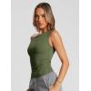 image:imageTrendy Queen Womens Off The Shoulder Crop Top Sleeveless Stretchy Bodycon Tank Y2K Fashion Sling TShirt for SummerArmy Green