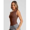 image:imageTrendy Queen Womens Off The Shoulder Crop Top Sleeveless Stretchy Bodycon Tank Y2K Fashion Sling TShirt for SummerBrown