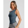 image:imageTrendy Queen Womens Off The Shoulder Crop Top Sleeveless Stretchy Bodycon Tank Y2K Fashion Sling TShirt for SummerHaze Blue