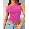 image:imageTrendy Queen Womens Off The Shoulder Crop Top Sleeveless Stretchy Bodycon Tank Y2K Fashion Sling TShirt for SummerHot Pink