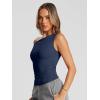 image:imageTrendy Queen Womens Off The Shoulder Crop Top Sleeveless Stretchy Bodycon Tank Y2K Fashion Sling TShirt for SummerNavy
