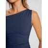 image:imageTrendy Queen Womens Off The Shoulder Crop Top Sleeveless Stretchy Bodycon Tank Y2K Fashion Sling TShirt for SummerNavy