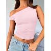 image:imageTrendy Queen Womens Off The Shoulder Crop Top Sleeveless Stretchy Bodycon Tank Y2K Fashion Sling TShirt for SummerPink