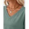 image:imageTrendy Queen Womens V Neck Long Sleeve Shirts Lightweight Thermal Pullover Tops Soft Cozy Fall Winter Casual Outfit 2025Green