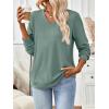 image:imageTrendy Queen Womens V Neck Long Sleeve Shirts Lightweight Thermal Pullover Tops Soft Cozy Fall Winter Casual Outfit 2025Green