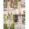 image:imageTrendy Queen Womens Wide Leg Pants Boho Summer Capri Palazzo Harem Casual Barrel Sweatpants Baggy Slacks with PocketsBeige