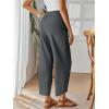 image:imageTrendy Queen Womens Wide Leg Pants Boho Summer Capri Palazzo Harem Casual Barrel Sweatpants Baggy Slacks with PocketsBlackgrey