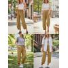 image:imageTrendy Queen Womens Wide Leg Pants Boho Summer Capri Palazzo Harem Casual Barrel Sweatpants Baggy Slacks with PocketsDeepkhaki
