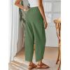 image:imageTrendy Queen Womens Wide Leg Pants Boho Summer Capri Palazzo Harem Casual Barrel Sweatpants Baggy Slacks with PocketsGreen