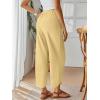 image:imageTrendy Queen Womens Wide Leg Pants Boho Summer Capri Palazzo Harem Casual Barrel Sweatpants Baggy Slacks with PocketsMustard