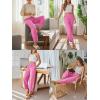 image:imageTrendy Queen Womens Wide Leg Pants Boho Summer Capri Palazzo Harem Casual Barrel Sweatpants Baggy Slacks with PocketsPink