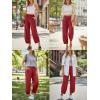 image:imageTrendy Queen Womens Wide Leg Pants Boho Summer Capri Palazzo Harem Casual Barrel Sweatpants Baggy Slacks with PocketsRed