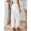 image:imageTrendy Queen Womens Wide Leg Pants Boho Summer Capri Palazzo Harem Casual Barrel Sweatpants Baggy Slacks with PocketsWhite