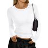 image:imageTrendy Queen Womens Long Sleeve TShirts Basic Crop Tops 2026 Spring Fashion Outfits Going Out Winter ClothesWhite