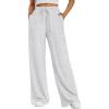 image:imageTrendy Queen Womens Lounge Pants Wide Leg Sweatpants Comfy Barrel Pajamas Pants Baggy Flowy 2025 Fashion Outfits with PocketsGrey