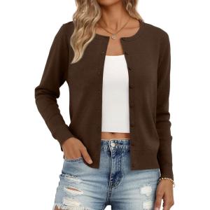 image:imageTrendy Queen Lightweight Cardigan Sweaters for WomenChocolate Brown
