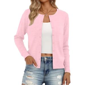 image:imageTrendy Queen Lightweight Cardigan Sweaters for WomenPink