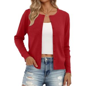 image:imageTrendy Queen Lightweight Cardigan Sweaters for WomenRed