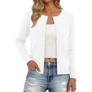 image:imageTrendy Queen Lightweight Cardigan Sweaters for WomenWhite