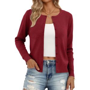 image:imageTrendy Queen Lightweight Cardigan Sweaters for WomenWine