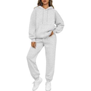 image:imageTrendy Queen Sweatsuits Women 2 Piece Outfits Lounge Two Piece Sets 2025 Fall Fashion Clothes Oversized Sweatshirts and Sweatpants Pullover Hoodies Tracksuits Clothing with Pockets Grey S