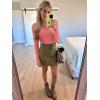 image:imageLUXVEER Long Sleeve Shirts for Women Lace V Neck Ribbed Fitted TShirt Dressy Business Casual Blouses 2026 Trendy Fall TopsCoral Pink