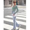 image:imageLUXVEER Long Sleeve Shirts for Women Lace V Neck Ribbed Fitted TShirt Dressy Business Casual Blouses 2026 Trendy Fall TopsGrayish Green