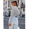 image:imageLUXVEER Long Sleeve Shirts for Women Lace V Neck Ribbed Fitted TShirt Dressy Business Casual Blouses 2026 Trendy Fall TopsGrey