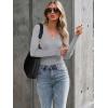 image:imageLUXVEER Long Sleeve Shirts for Women Lace V Neck Ribbed Fitted TShirt Dressy Business Casual Blouses 2026 Trendy Fall TopsGrey