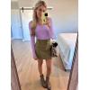 image:imageLUXVEER Long Sleeve Shirts for Women Lace V Neck Ribbed Fitted TShirt Dressy Business Casual Blouses 2026 Trendy Fall TopsLavender
