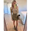 image:imageLUXVEER Long Sleeve Shirts for Women Lace V Neck Ribbed Fitted TShirt Dressy Business Casual Blouses 2026 Trendy Fall TopsLight Khaki