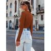 image:imageLUXVEER Long Sleeve Shirts for Women Lace V Neck Ribbed Fitted TShirt Dressy Business Casual Blouses 2026 Trendy Fall TopsOrange
